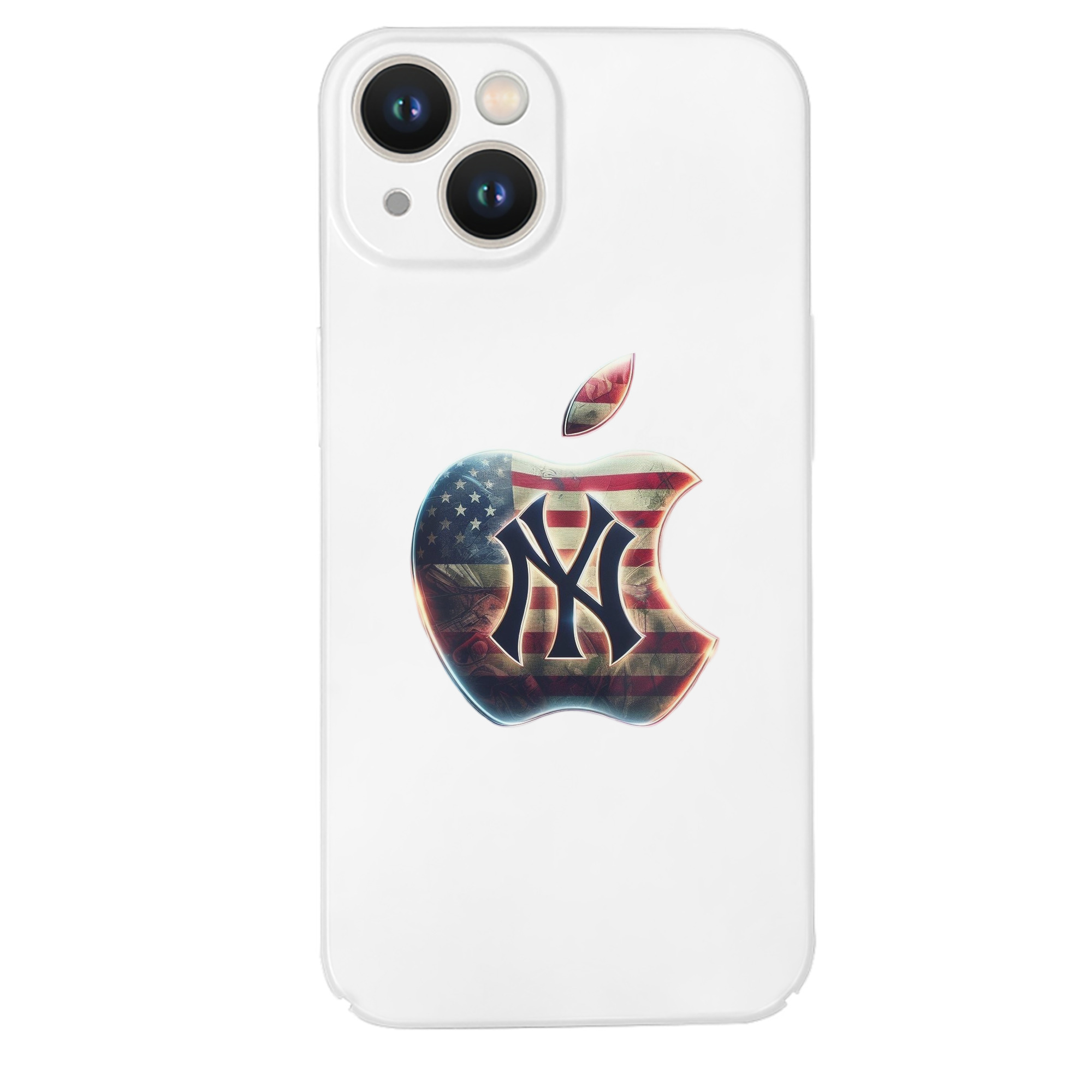 New York Yankees Apple US Flag IPhone 14 Series Full-Cover Hard Case – Shockproof With Raised Camera Protection – Precise Cutouts, Wireless Charging Compatible – Durable, Anti-Yellowing, Easy To Clean